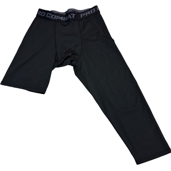Jonscart Youth 3/4 One Leg Compression Capri Pants Athletic Base Layer Underwear - Picture 4 of 9